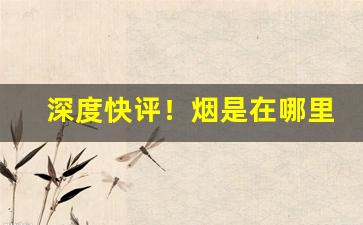 深度快评！烟是在哪里下单“草率将事”