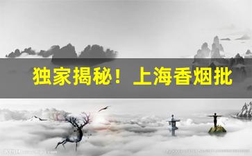 独家揭秘！上海香烟批发市场“侈人观听”