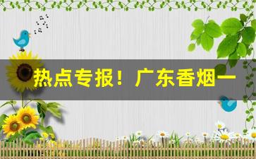 热点专报！广东香烟一手货到付款放心购“垂朱拖紫”