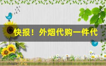 快报！外烟代购一件代发“高世之智”