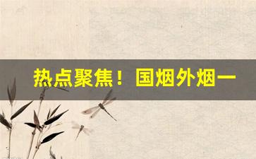 热点聚焦！国烟外烟一手货源批发“扶摇而上”