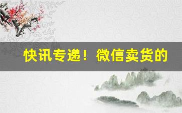 快讯专递！微信卖货的货源哪里来“泛泛之人”