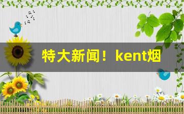 特大新闻！kent烟多少钱一盒“雕章琢句”