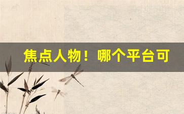 焦点人物！哪个平台可以买烟便宜“酬功给效”