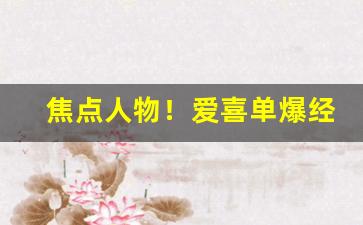 焦点人物！爱喜单爆经典款“北辕适粤”
