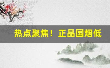 热点聚焦！正品国烟低价销售“砥厉廉隅”