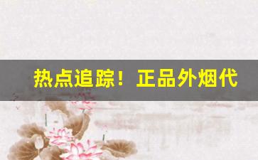 热点追踪！正品外烟代购网网上商城“独行踽”