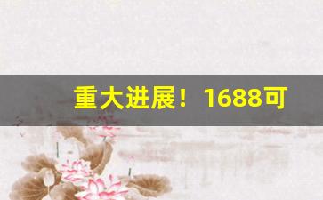 重大进展！1688可以买香烟吗“穿井得人”