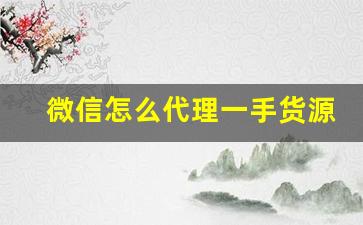 微信怎么代理一手货源-微信有电商让你做一手货源 靠谱吗