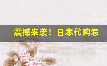 震撼来袭！日本代购怎么做“樗散材”
