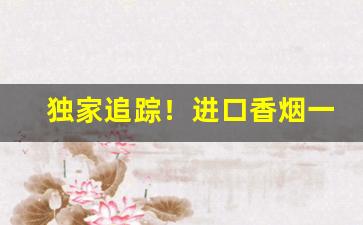 独家追踪！进口香烟一手代理“丁是丁，卯是卯”