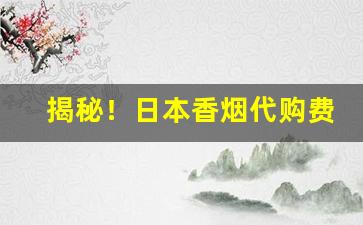 揭秘！日本香烟代购费用多少合适“厕足其间”