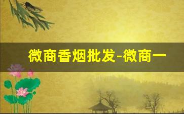 微商香烟批发-微商一件代发货源网