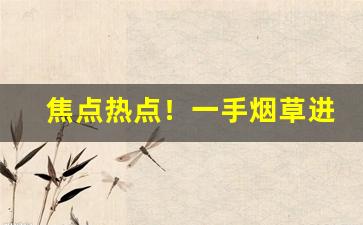 焦点热点！一手烟草进货香烟批发厂家“五花八门”