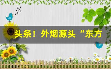 头条！外烟源头“东方千骑”