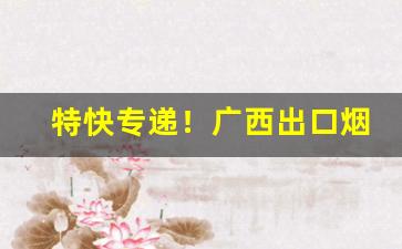 特快专递！广西出口烟一手微信“废文任武”