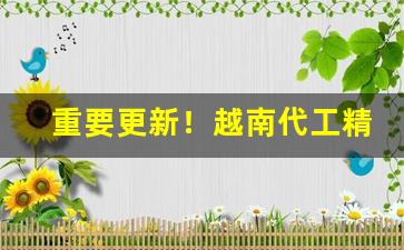 重要更新！越南代工精品商店专供“傍人篱壁”