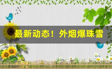 最新动态！外烟爆珠雪茄低价批发“霸气外露”
