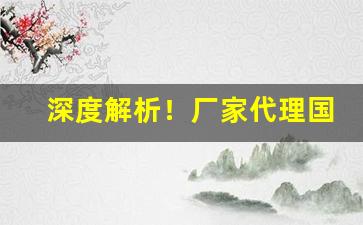 深度解析！厂家代理国烟一手货源网“自食其力”