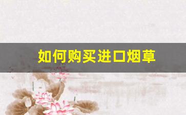 如何购买进口烟草